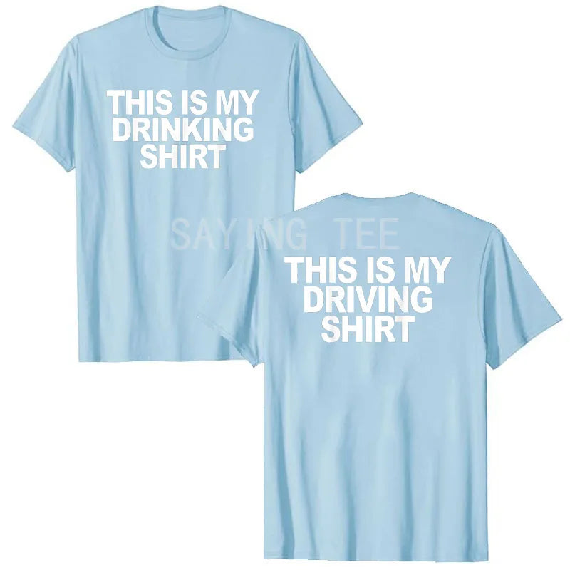 This Is My Drinking Shirt and Driving Shirts Funny Quotes T-Shirt Letters Printed Sayings Graphic Tee Tops Short Sleeve Blouses
