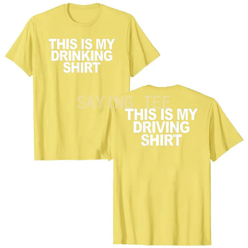 This Is My Drinking Shirt and Driving Shirts Funny Quotes T-Shirt Letters Printed Sayings Graphic Tee Tops Short Sleeve Blouses